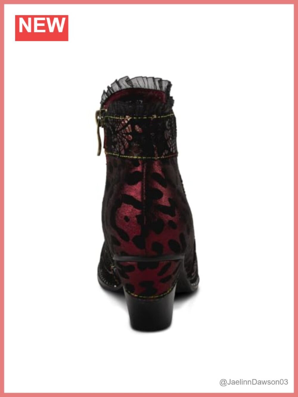 Artistic Metallic & Animal Print Ankle Bootie with Cone Heel - Size 39 - Picture 4 of 6